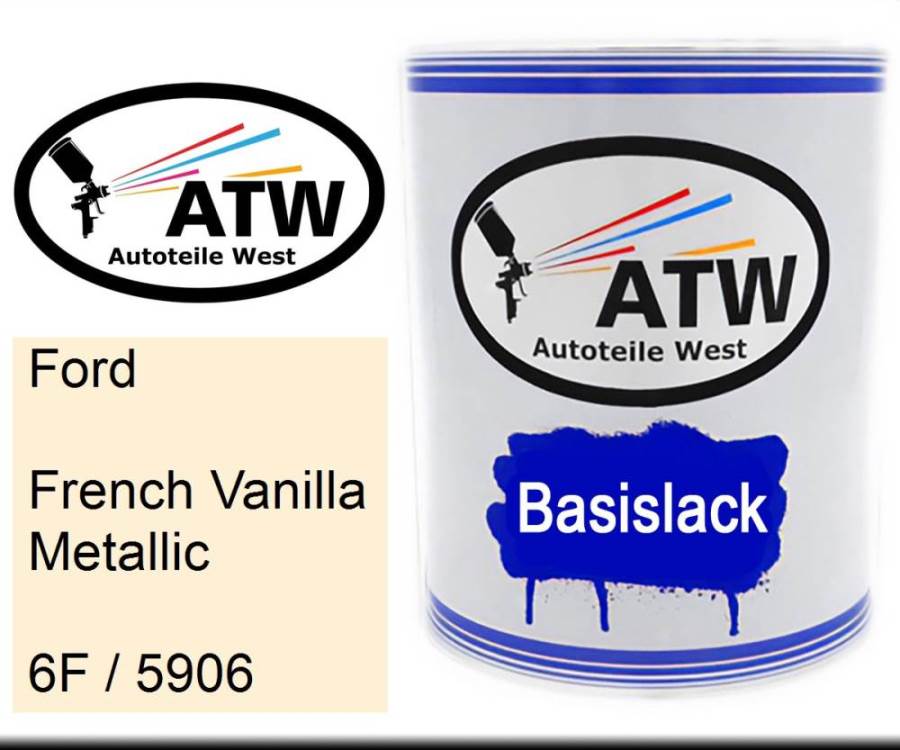 Ford, French Vanilla Metallic, 6F / 5906: 1L Lackdose, von ATW Autoteile West.